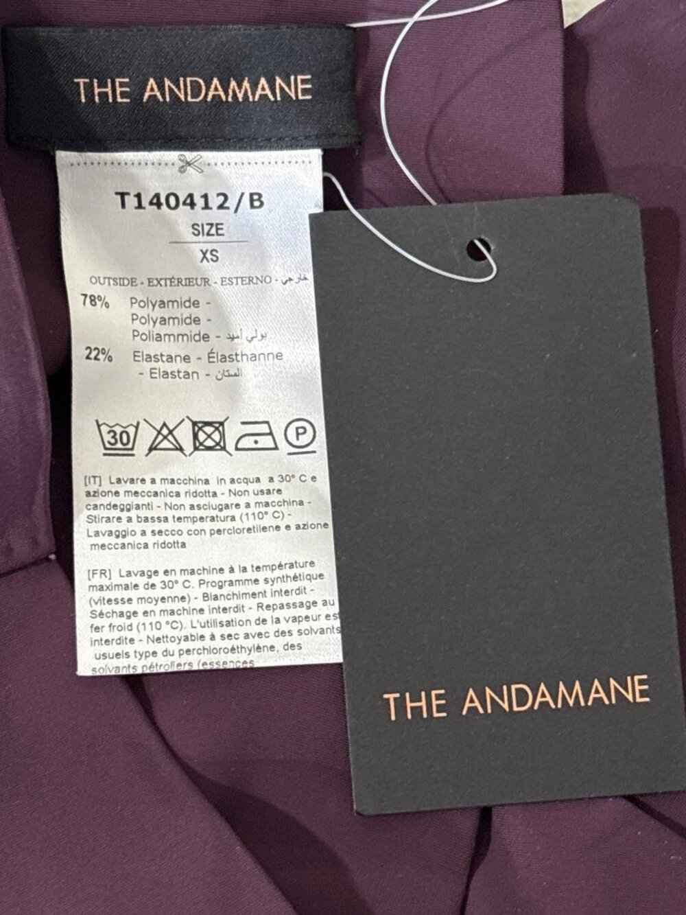 The Andamane Holly 80's Leggings in Rouge Noir X-Small New Womens Pants - Picture 10 of 14